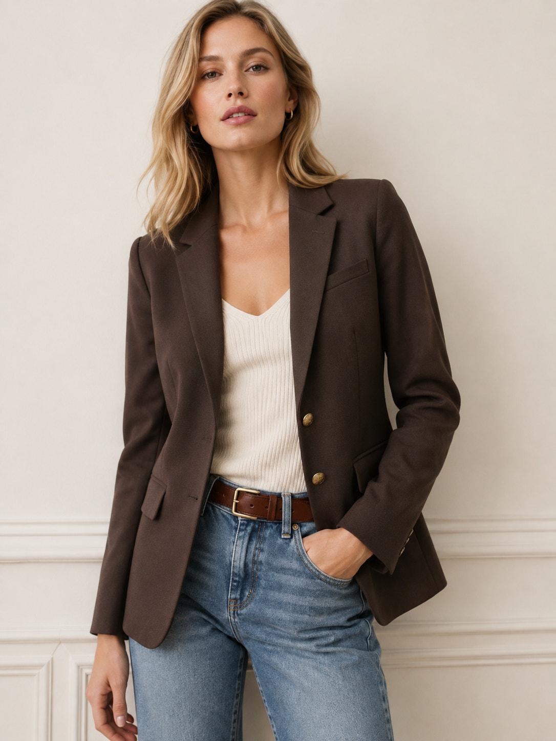 J.Crew Mercantile Sz 2 Schoolboy Blazer In Brown Gold Buttons